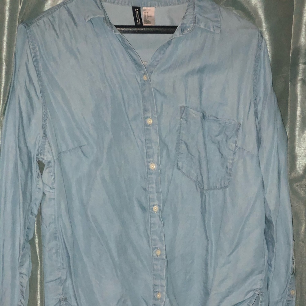 Blue button down shirt